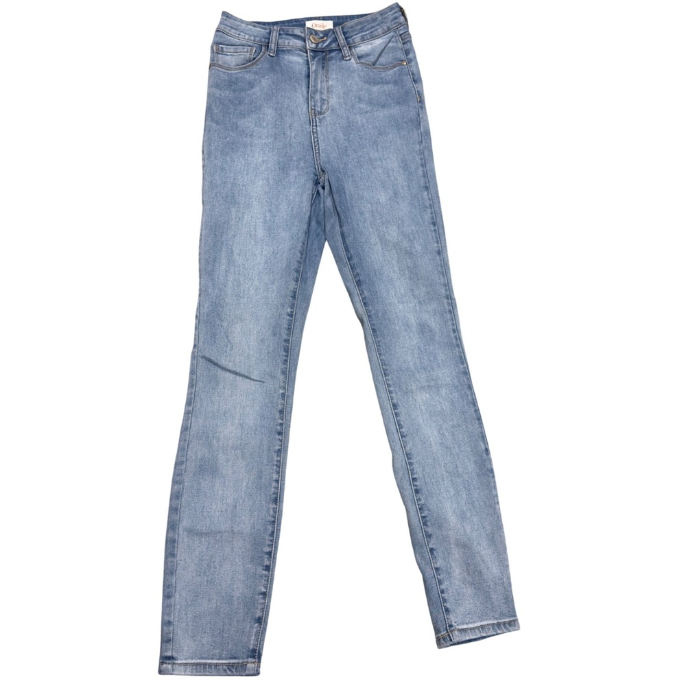 Oraije Paris Womens Skinny Jeans Light Wash Blue High Rise Slim Fit 36 S 265C-2